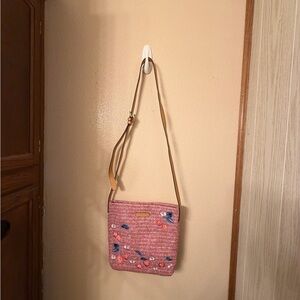 Vera Bradley Pink and Tan Floral Crossbody Bag